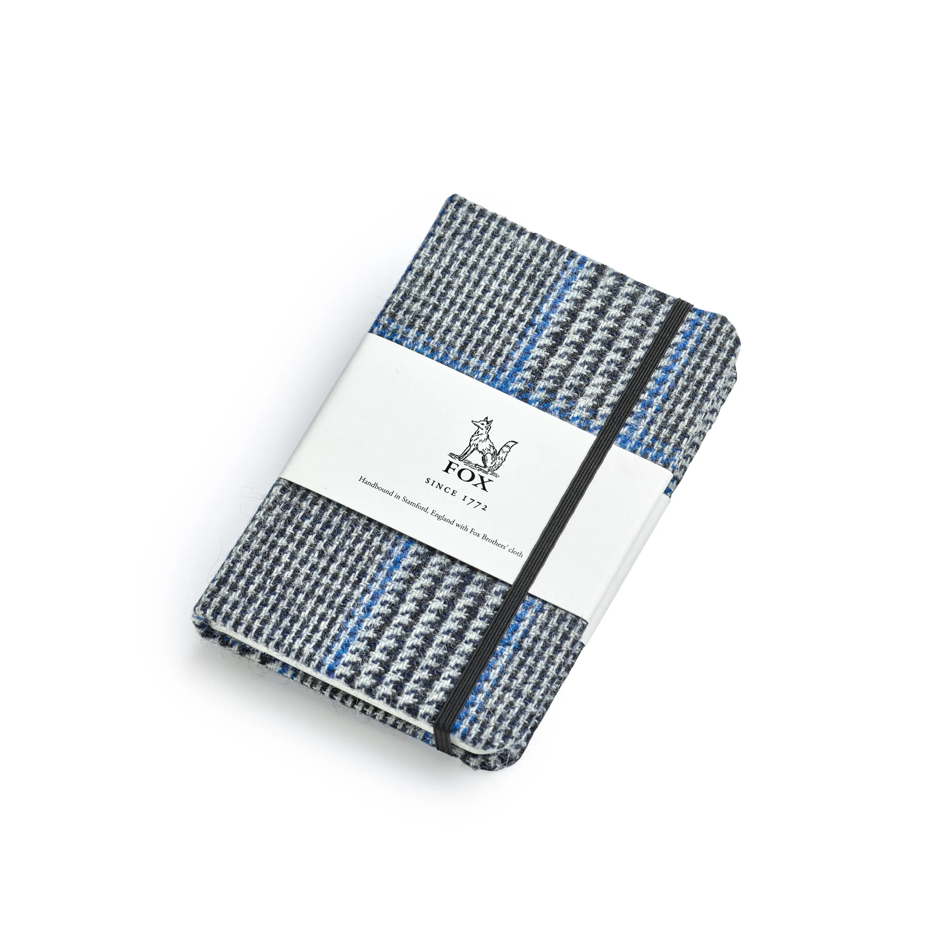 Fox Black & Ecru Glen Check with Blue Deco Pocket Notebook