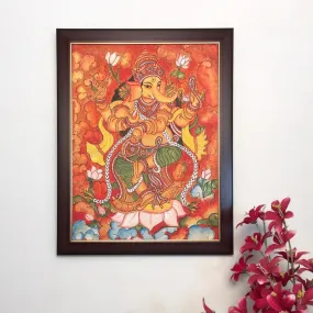 Ganesha Kerala Mural - Handpainted Wall Decor