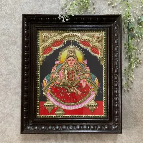 Goddess Laxmi 3D Tanjore Painting - Traditional Wall Art