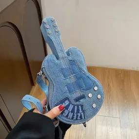 Guitar Denim Shoulder Bag