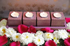 Gulabi Sparsh Tealight Candle Holder Set of 4