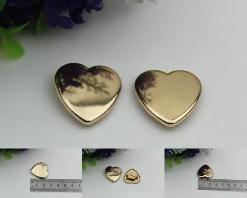 Heart Shaped Purse Label 1/10pcs Bag Hardware Charm Light Gold Handmade Purse Handbag Making Metal Decoration 25mm 1" Wholesale Supplies