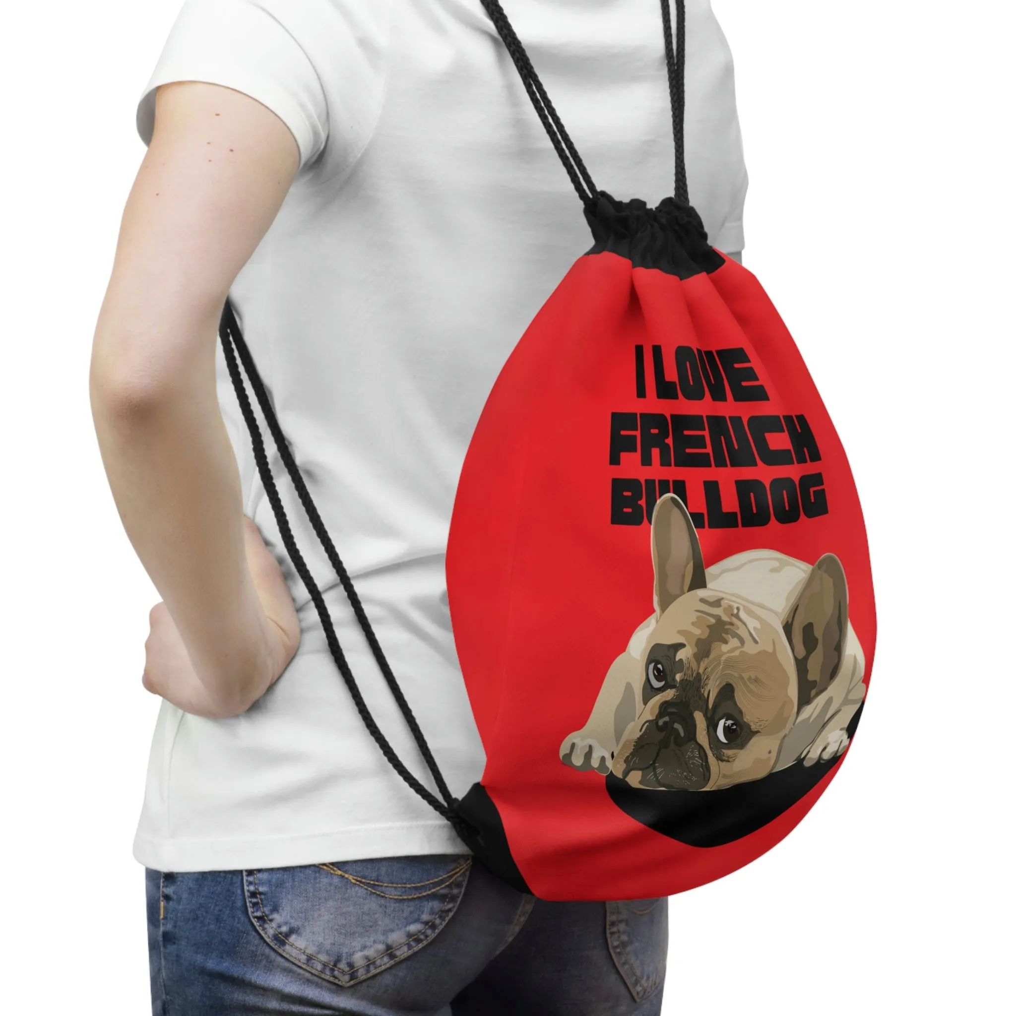 I love my French Bulldog Dog POD Drawstring Bag