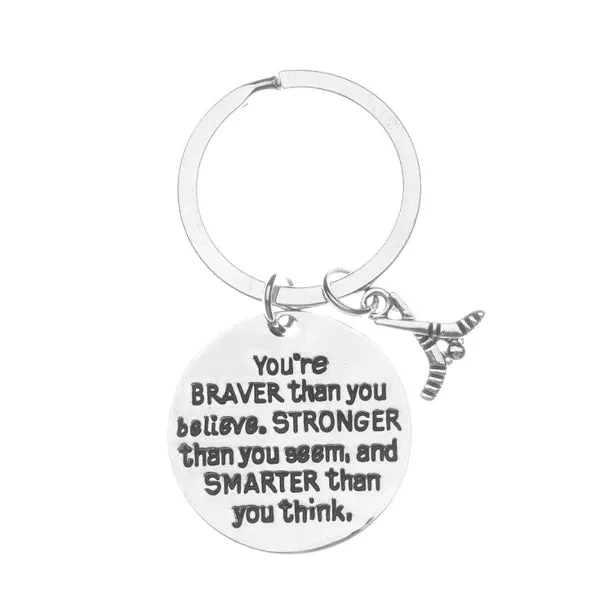 Ice Hockey Keychain with Inspirational Charms