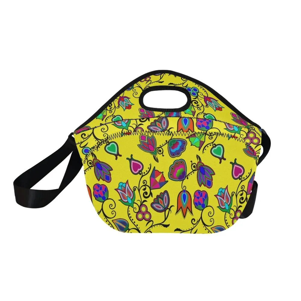 Indigenous Paisley Yellow Neoprene Lunch Bag/Large