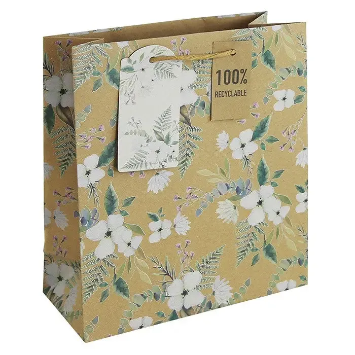 Jeff Banks Spring Floral Kraft Gift Bag - Assorted - Medium / Large / Perfume