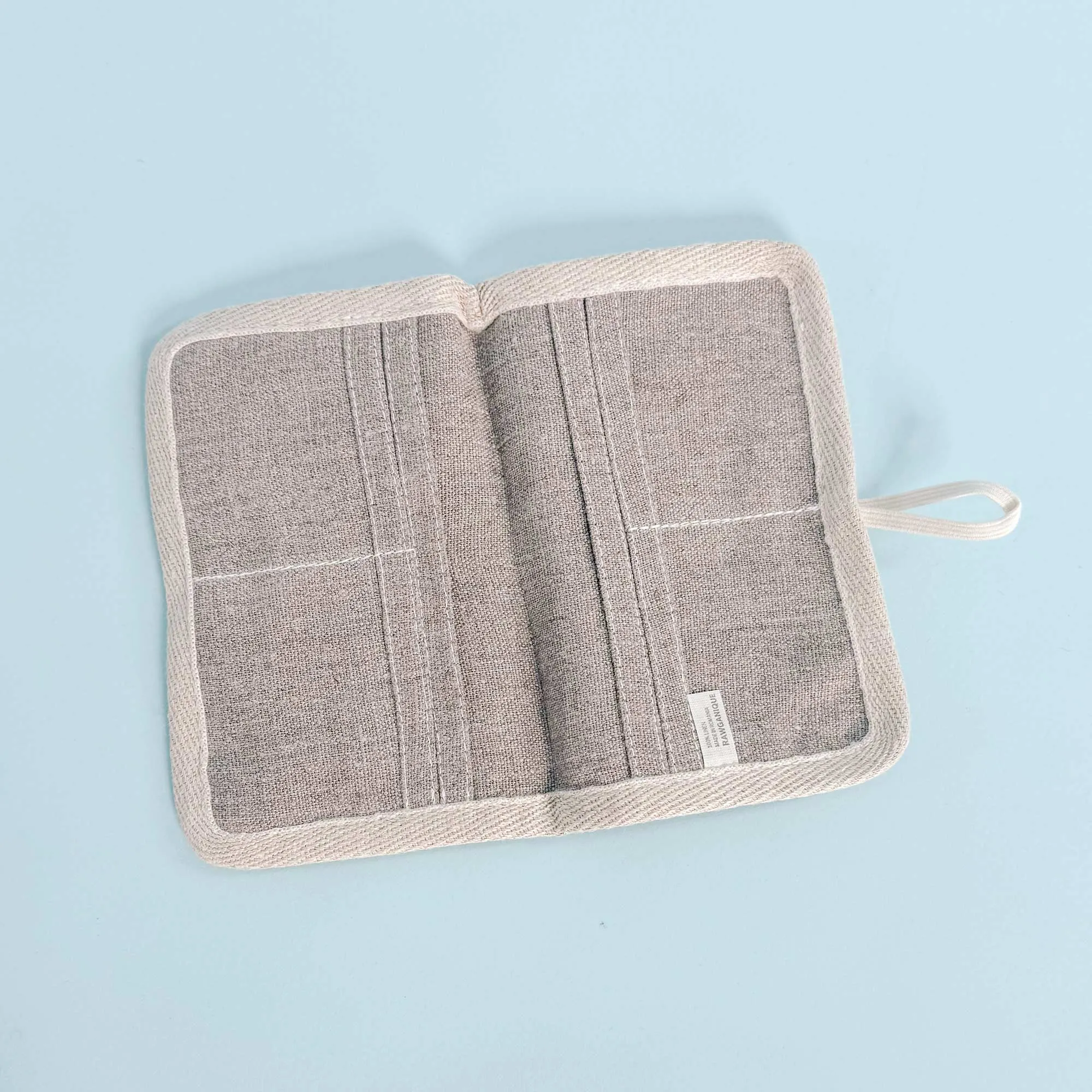 JOURNEYS 100% Organic Linen 2-Passport & 8-Credit Card Folio (OC Thread, Coconut Button, Organic Elastic, No Plastic, No Polyester, No Synthetics) (100% Biodegradable)