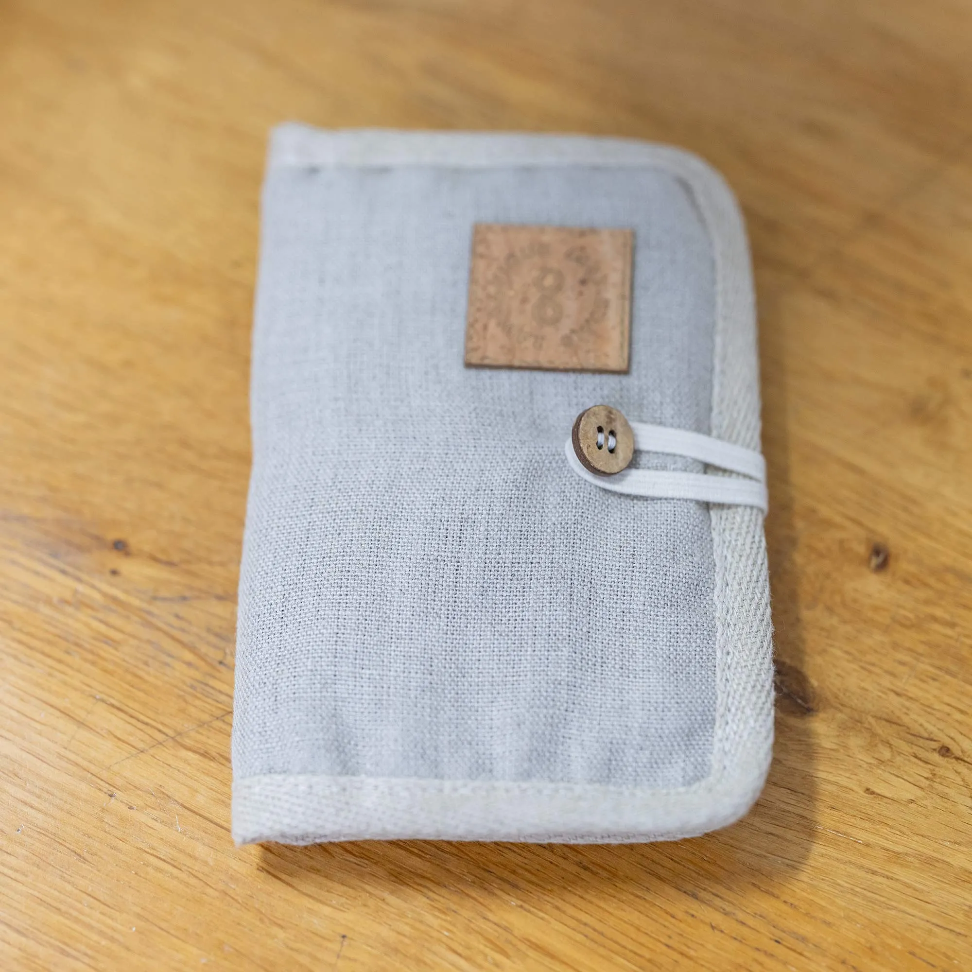 JOURNEYS 100% Organic Linen 2-Passport & 8-Credit Card Folio (OC Thread, Coconut Button, Organic Elastic, No Plastic, No Polyester, No Synthetics) (100% Biodegradable)