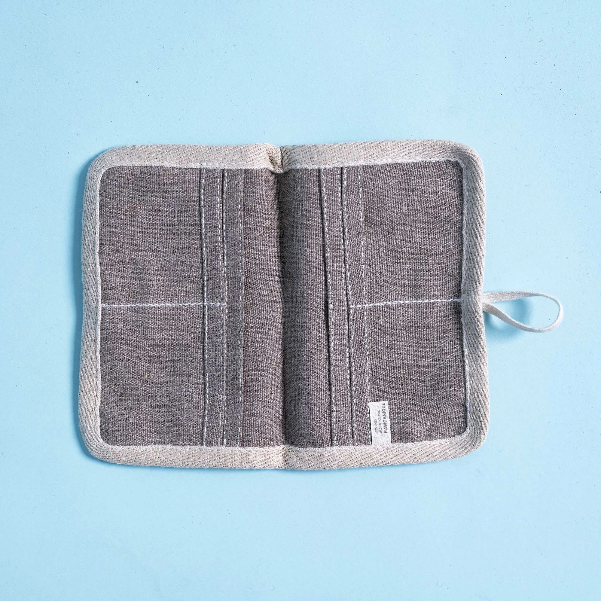 JOURNEYS 100% Organic Linen 2-Passport & 8-Credit Card Folio (OC Thread, Coconut Button, Organic Elastic, No Plastic, No Polyester, No Synthetics) (100% Biodegradable)