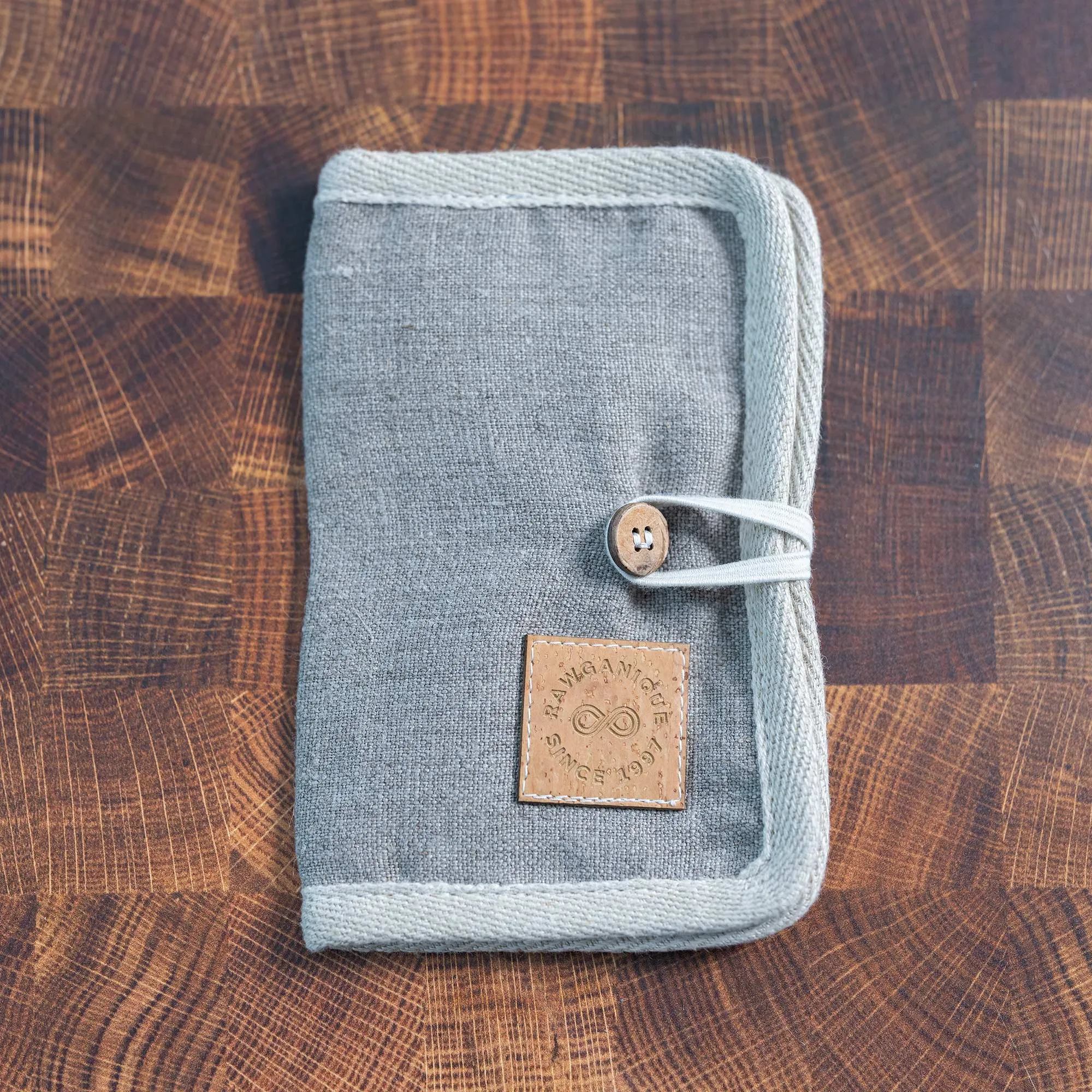 JOURNEYS 100% Organic Linen 2-Passport & 8-Credit Card Folio (OC Thread, Coconut Button, Organic Elastic, No Plastic, No Polyester, No Synthetics) (100% Biodegradable)