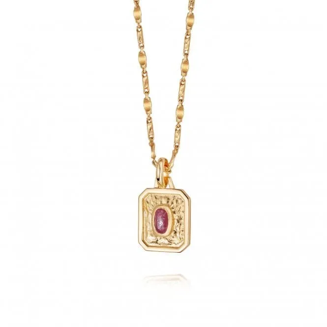 July Birthstone 18ct Gold Plated Necklace BS07_GP