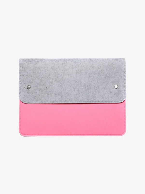 Laptop Case - Felt, Grey & Pink