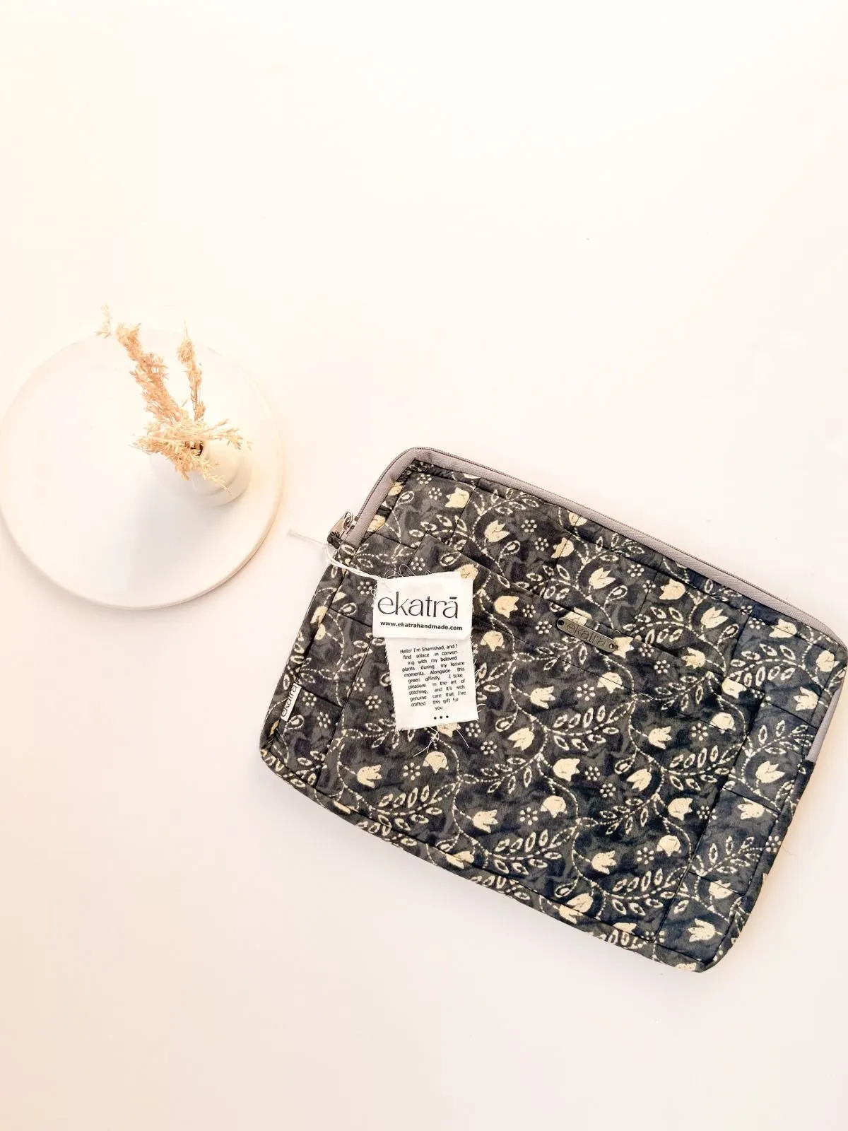 Laptop Sleeve Black Floral