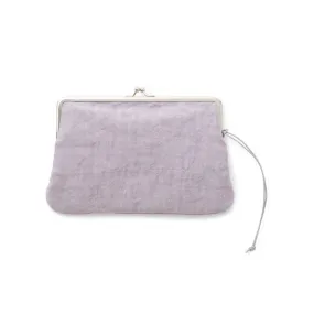 Linen Clasp Pouch - Wisteria Color - , Cosmetic Pouch, Makeup Pouch, Japanese Gamaguchi Pouch, Travel Toiletry Pouch, Stationery Pouch, Bag organizer, Bag in Bag