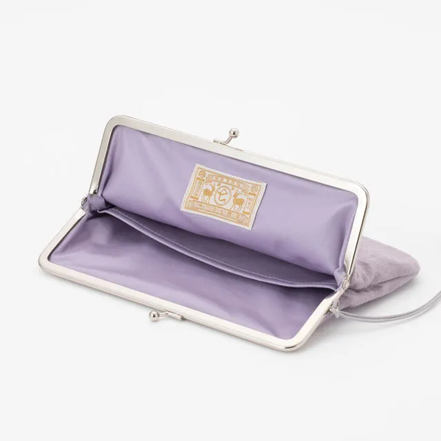 Linen Clasp Pouch - Wisteria Color - , Cosmetic Pouch, Makeup Pouch, Japanese Gamaguchi Pouch, Travel Toiletry Pouch, Stationery Pouch, Bag organizer, Bag in Bag