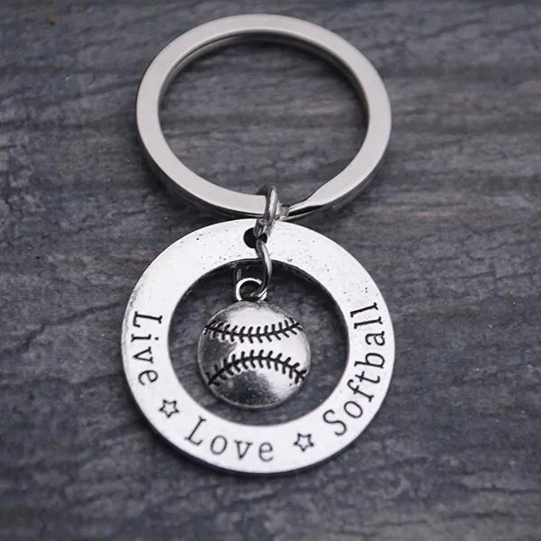 Live Love Softball Keychain