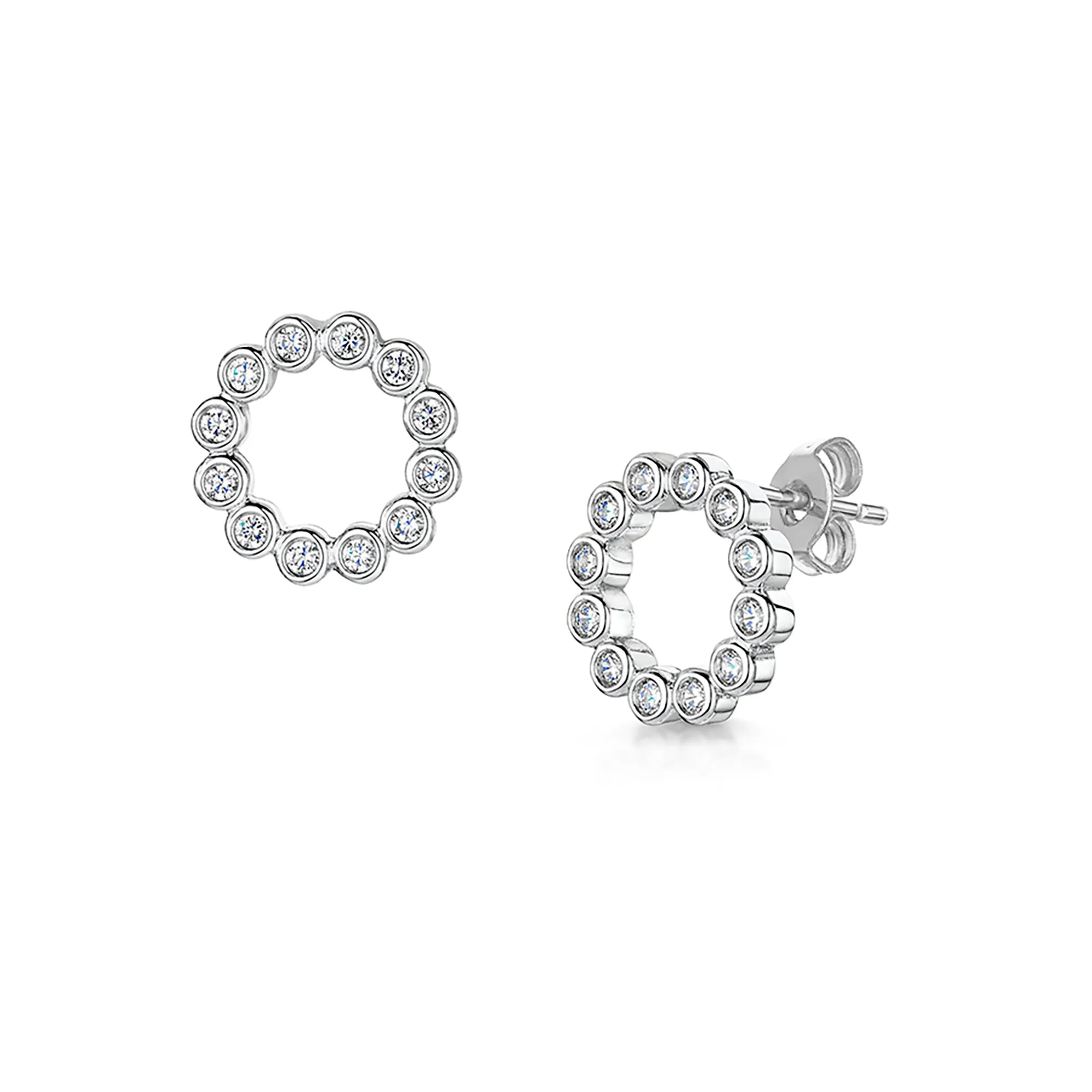 LXI CZ Halo Earrings