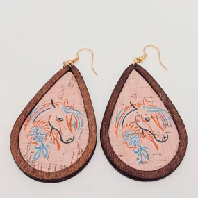 Mio Queena - Western Style Drop Shape Women's Wooden Earrings