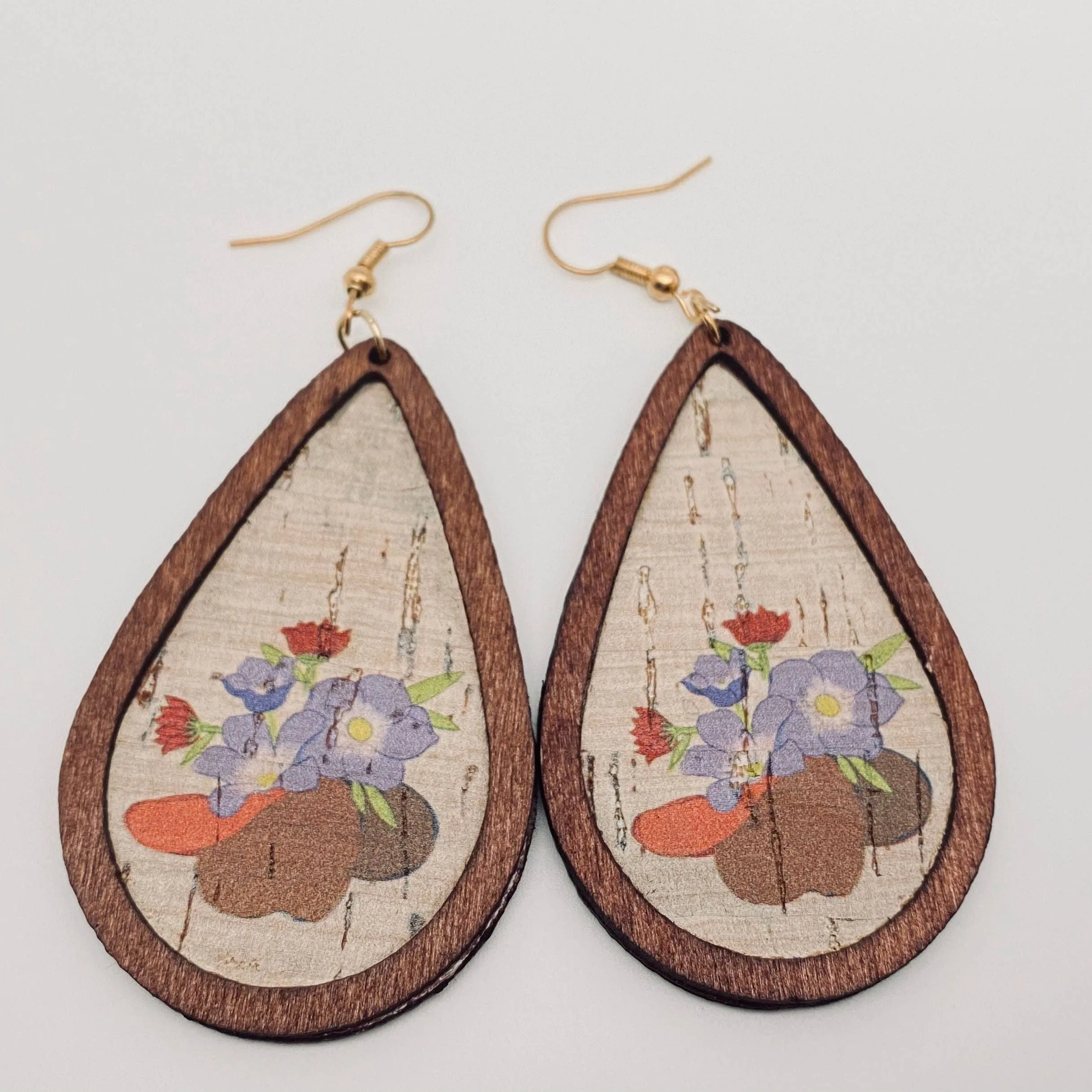 Mio Queena - Western Style Drop Shape Women's Wooden Earrings