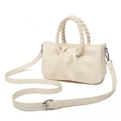 Miss Lulu PU Leather Cross Body Bag - Beige | Elegant & Functional Handbag for Modern Women