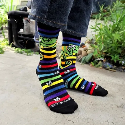 Musical Chameleon Socks from the Sock Panda (Adult Small -  Shoe Sizes 2-5)