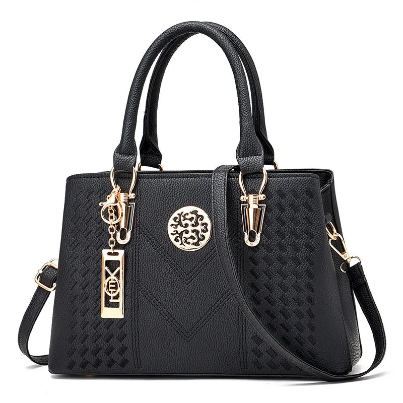 New trend fashion hardware decorative embroidery thread women's shoulder crossbody handbag women's bag