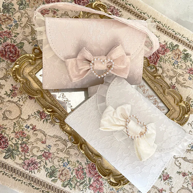 Original Handmade Lolita Lace Handbag Bowknot Pearl Messenger Bag Envelope Bag