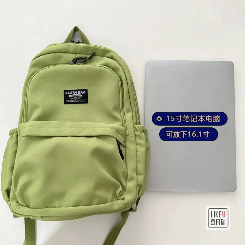 Original Solid Color Mori Campus Canvas Laptop Backpack