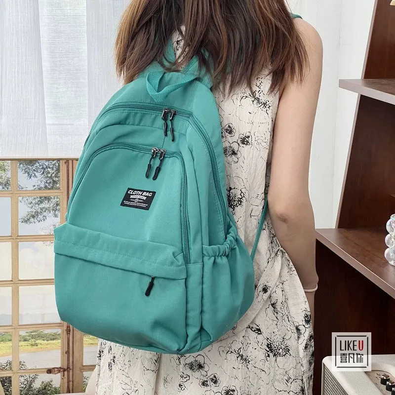 Original Solid Color Mori Campus Canvas Laptop Backpack