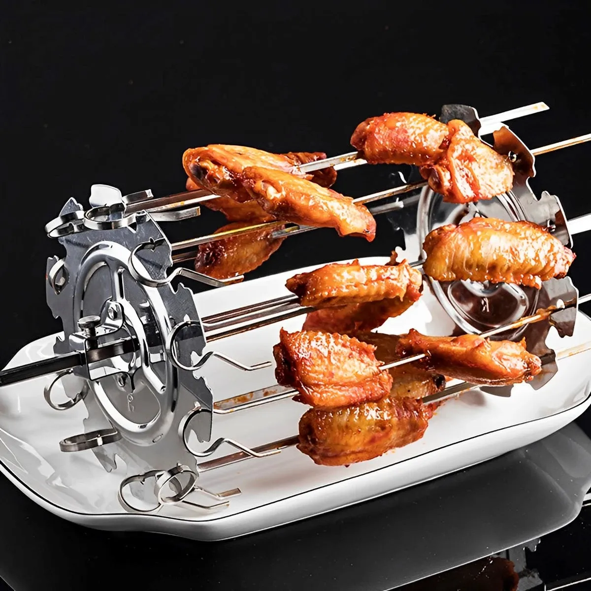 Oven Grill Cage Stainless Steel Meat Skewer Cage Heat-Resistant Skewer