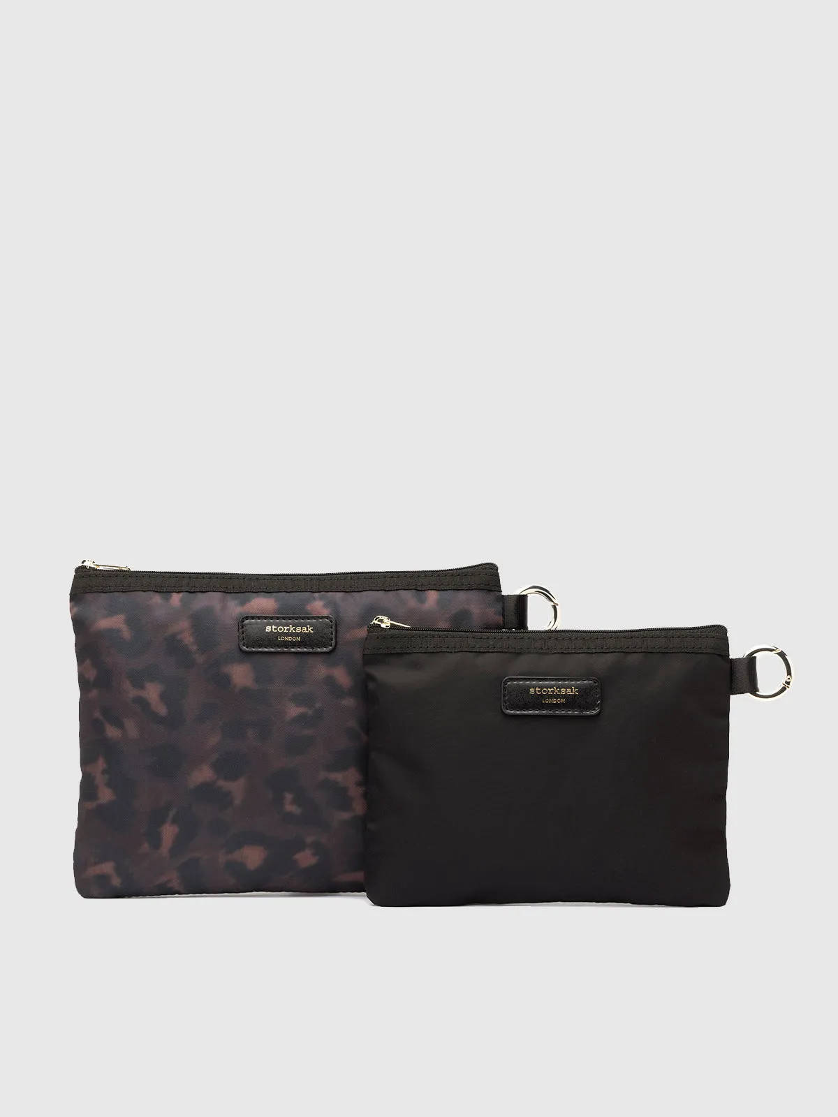 Parent Pouch Set Black & Leopard