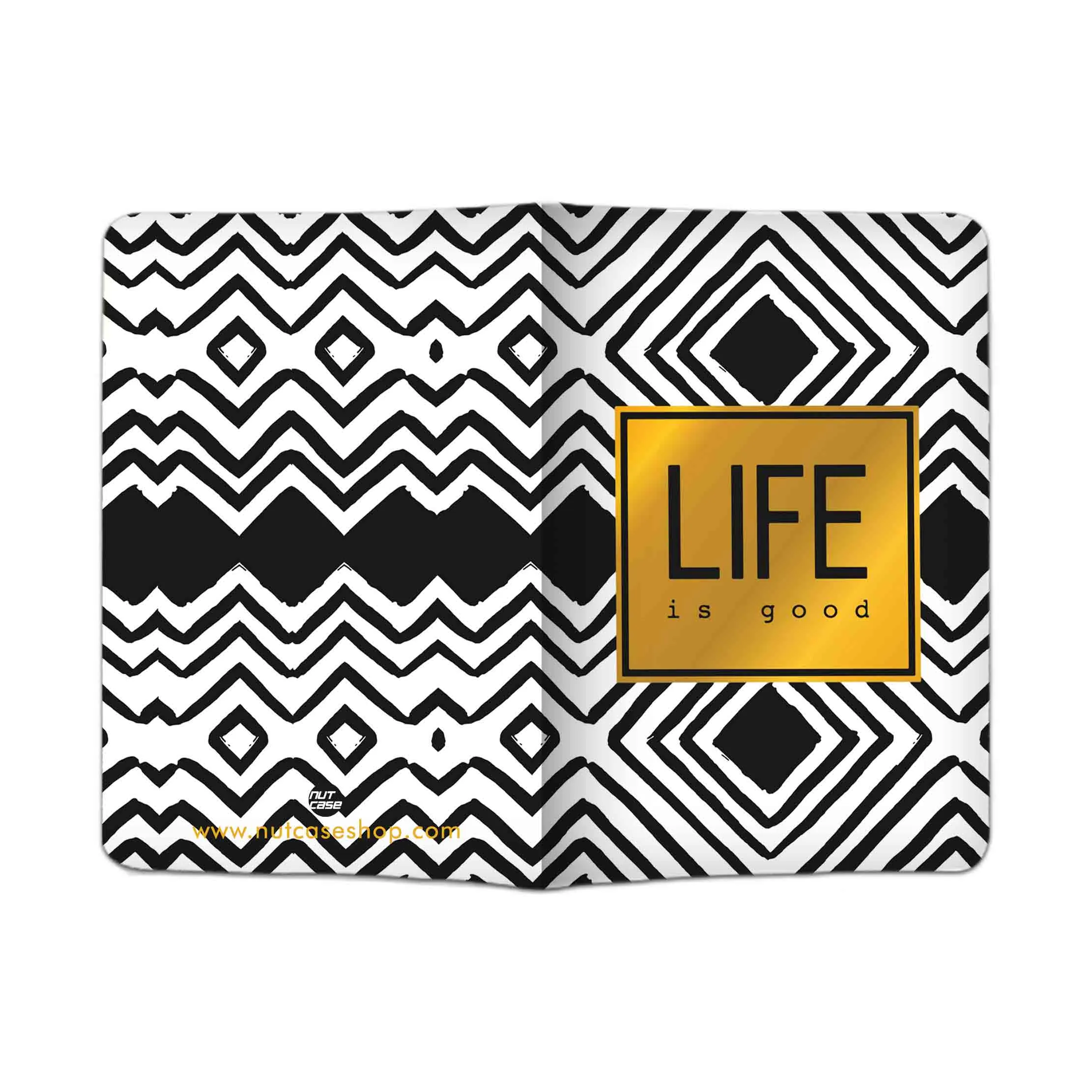 Passport Cover With Baggage Tag Designer Passport Cover - Life Is Good