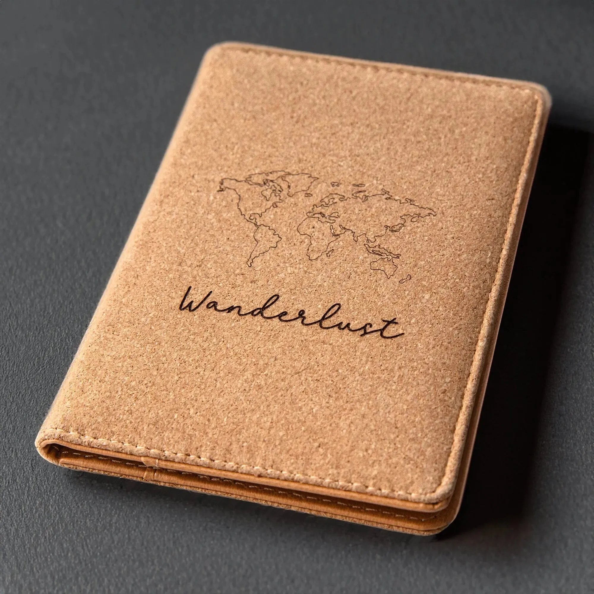 Personalised Natural Cork Passport Holder RFID Blocking