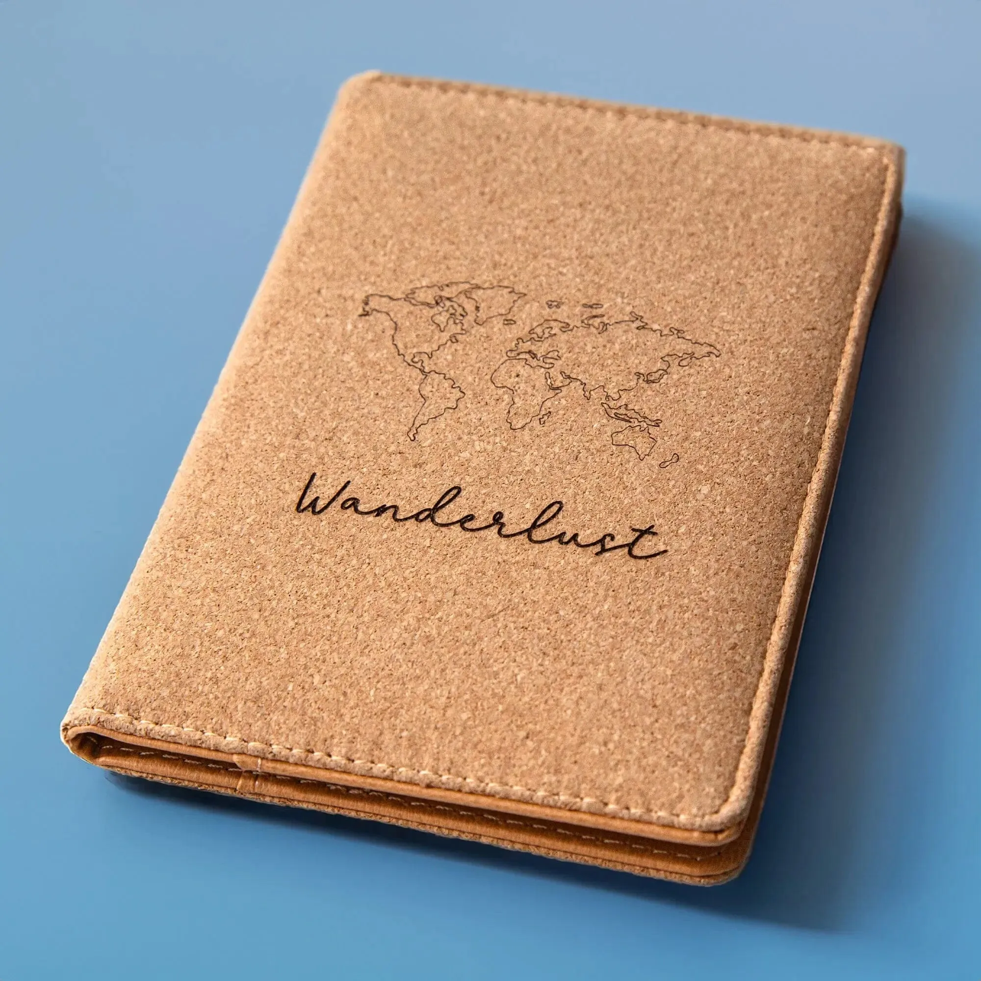 Personalised Natural Cork Passport Holder RFID Blocking