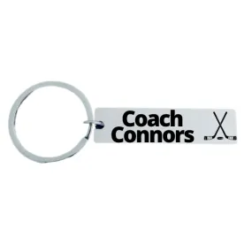 Personalized Engraved Ice Hockey Coach Keychain