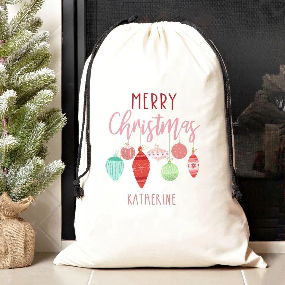 Personalized Girls Jumbo Santa Gift Bags