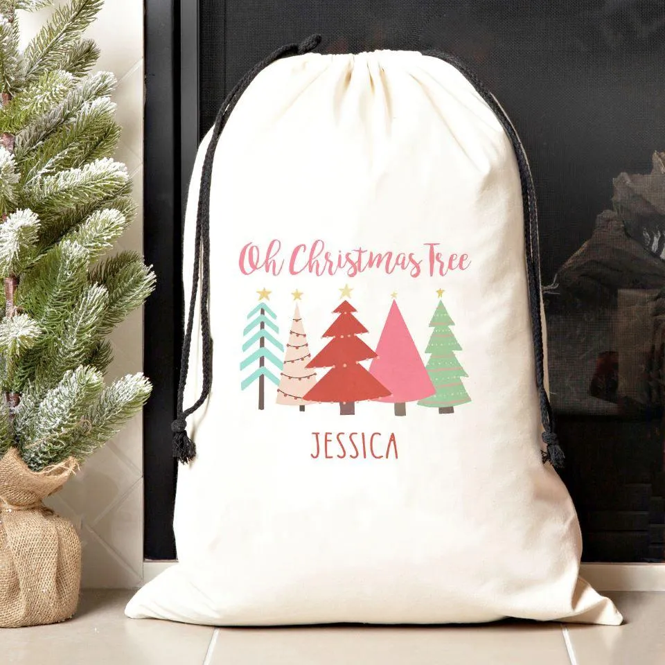 Personalized Girls Jumbo Santa Gift Bags