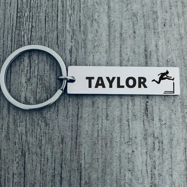 Personalized Track And Field Hurdles Keychain