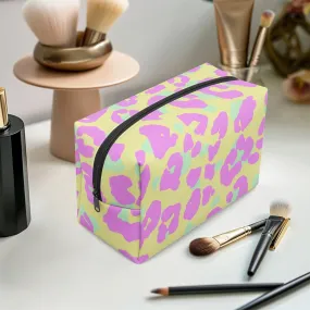 Pink Leopard Boxy Makeup Bag