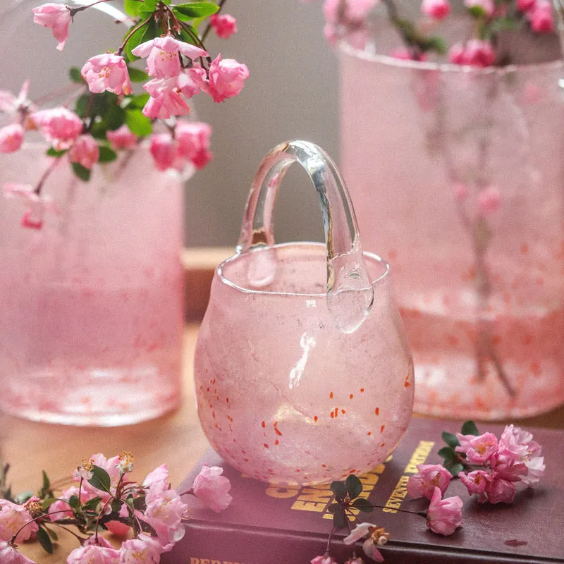 Pink Tote Bag Glass Vase