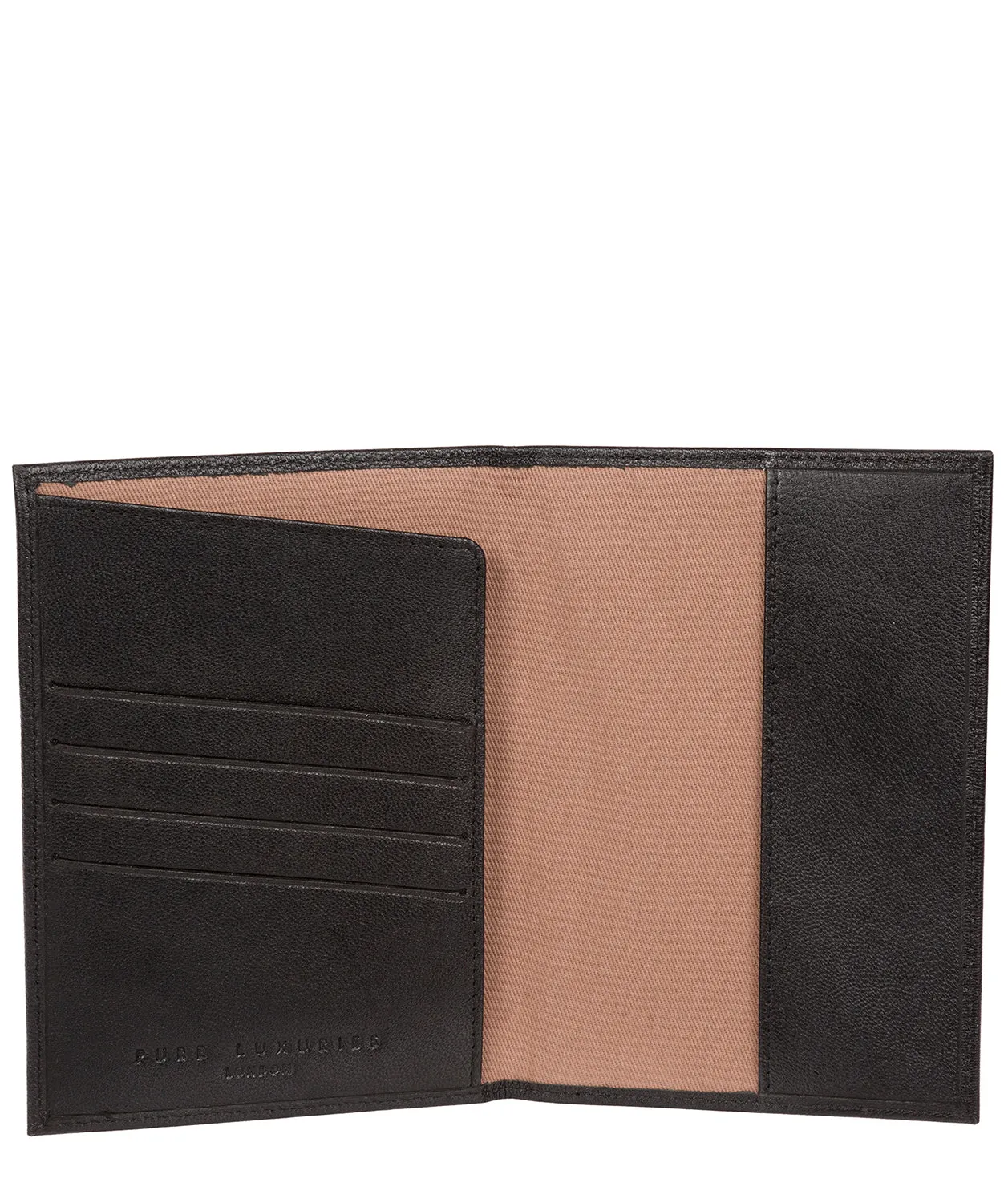 'Plane' Black Leather Passport Holder