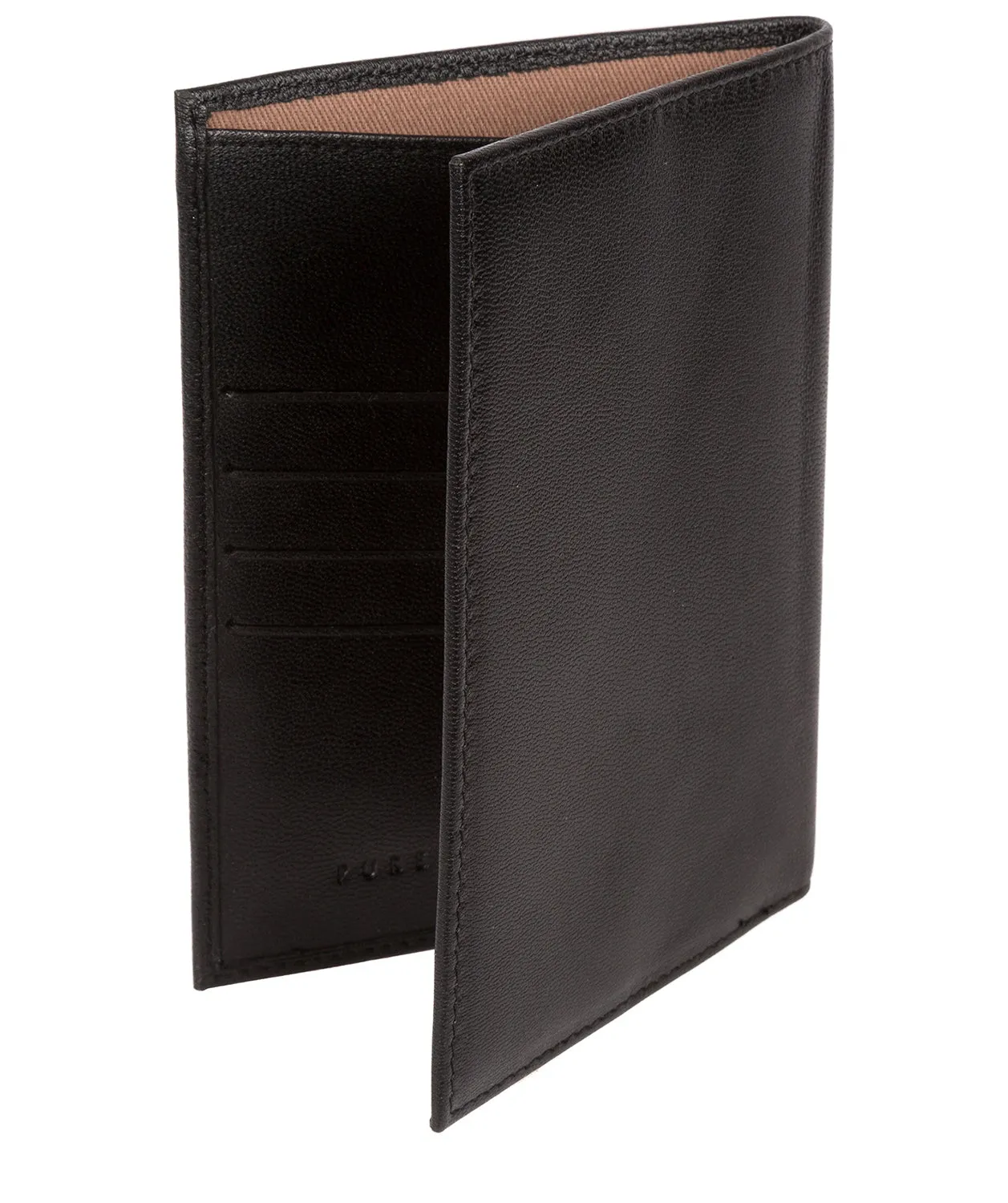 'Plane' Black Leather Passport Holder