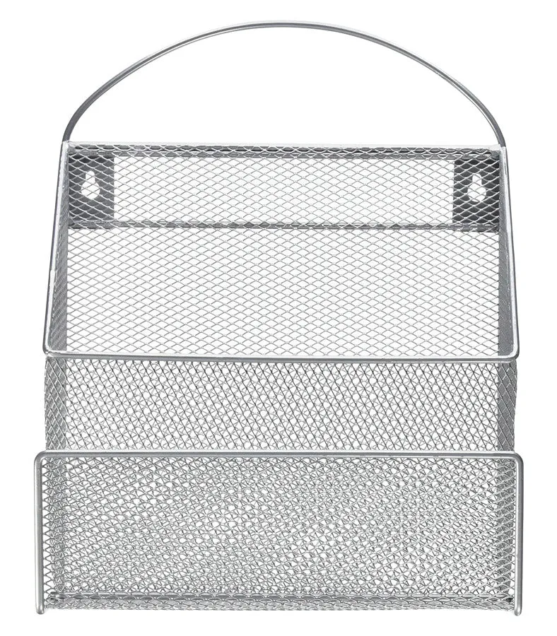 Postmaster Mesh Wall Mount Organizer - Silver