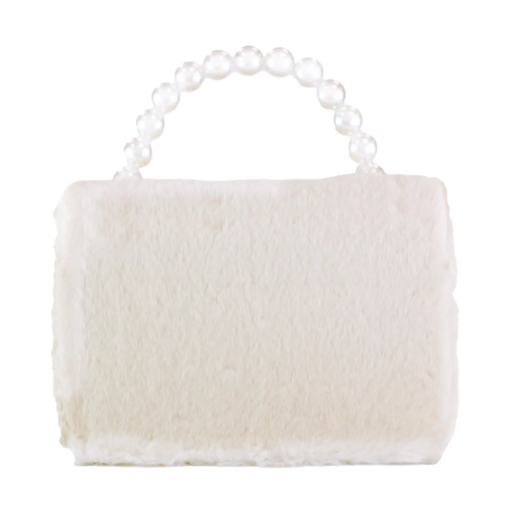 Princess Bear Furry Purse - Beige