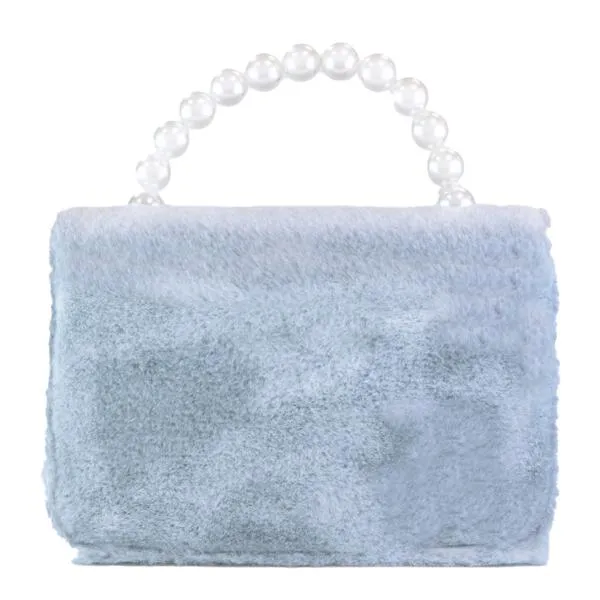 Princess Bear Furry Purse - Blue