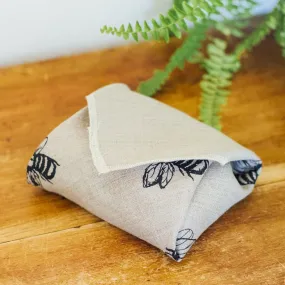 Pure Linen Re-useable Sandwich Wrap - Honey Bee Design