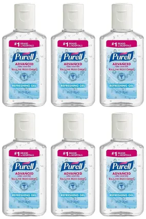 Purell Advanced Hand Sanitizer Refreshing Gel, 1 Fl Oz (6-Pack)