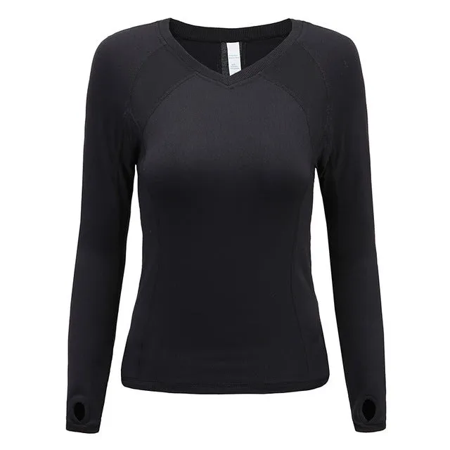 Quick Dry Curve Emphasizing Printed Yoga Long Sleeve Shirt