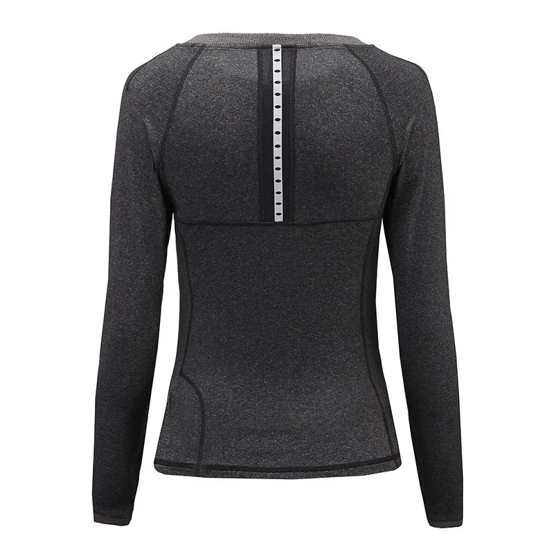 Quick Dry Curve Emphasizing Printed Yoga Long Sleeve Shirt