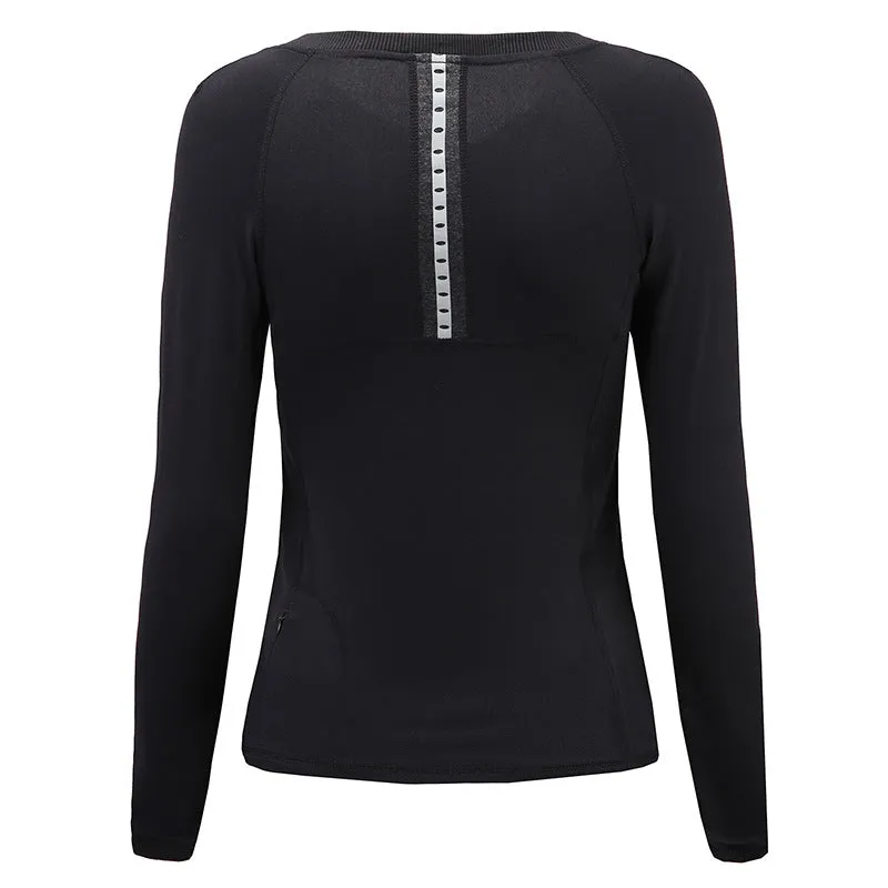 Quick Dry Curve Emphasizing Printed Yoga Long Sleeve Shirt